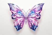 Butterfly purple art white background.