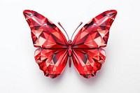 Red butterfly gemstone white background accessories.