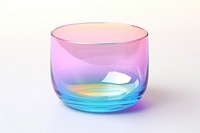 Rainbow glass vase white background.