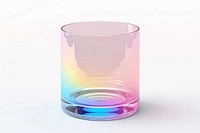 Rainbow glass cylinder vase.