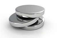 Coin Chrome material silver platinum shiny.