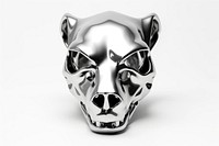 Dog skull Chrome material silver shiny representation.