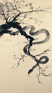 Drawing branch sketch snake.
