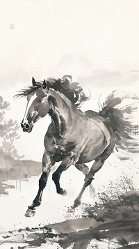 Painting horse stallion drawing.