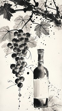 Bottle grapes painting plant.