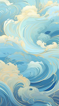 Blue ocean wave wallpaper outdoors pattern.