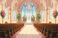 Wedding in church architecture building worship.