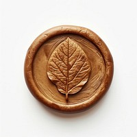 Letter Seal Wax Stamp of leaf plant white background pattern.