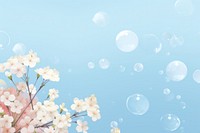 Blue sky and bubbles flower backgrounds outdoors.