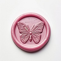 Letter Seal wax Stamp of butterfly pink white background accessories.