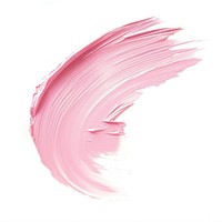 Pastel pink brush stroke white background splattered cosmetics.