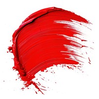 Pastel red brush stroke paint white background splattered.