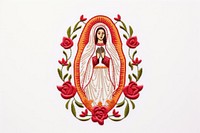 Mary in embroidery style pattern representation spirituality.