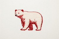 Polar bear in embroidery style wildlife textile mammal.