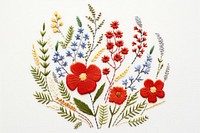 Wildflower in embroidery style needlework pattern textile.