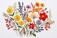 Wildflower in embroidery style needlework pattern plant.