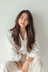 Asian teenager girl photography portrait white.