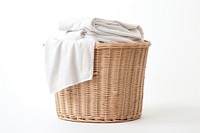 Laundry basket linen white background relaxation.