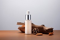 Serum skincare cosmetics bottle wood.