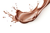 Chocolate milk white background refreshment splattered.