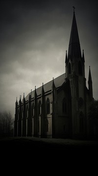  Dark gothic style church architecture building tower. AI generated Image by rawpixel.