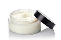 Daycream lotion skincare with bottle jar container cosmetics white background medicine.