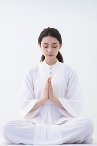 Japan women meditating portrait adult white.
