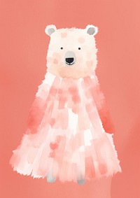 Bride bear character illustration mammal cute toy.