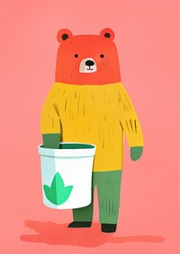 Bear bucket mammal representation.