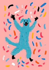 Dogs dancing party confetti animal paper.