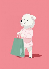 Sheep holding a shopping bag animal mammal cute.