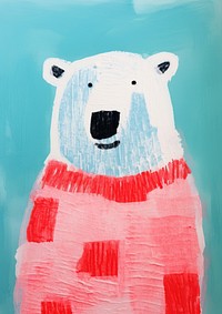 Polar bear in sweater mammal art representation.