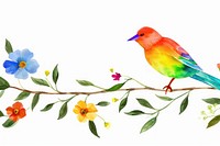 Bird with flower animal nature plant.