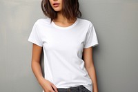  Shirt t-shirt sleeve white. AI generated Image by rawpixel.