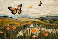 Butterflies in Prairie butterfly insect quilt.