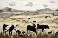 Cows in farm livestock landscape cattle.