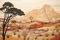Savanna landscape painting quilt.