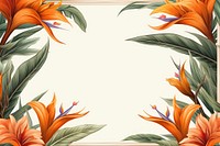  Strelitzia frame pattern backgrounds painting. AI generated Image by rawpixel.