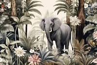  Animal seamless pattern elephant wildlife outdoors. AI generated Image by rawpixel.