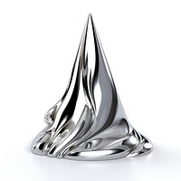 Cone melting chrome material silver shiny white background.