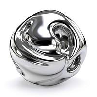 Melted sphere chrome material silver shiny shape.