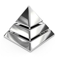 Pyramid melting Chrome material silver shiny shape.