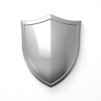 Shield icon Chrome material silver shape shiny.