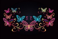 Butterflies border pattern purple art. AI generated Image by rawpixel.