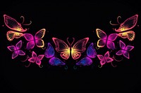 Butterflies border pattern purple neon. AI generated Image by rawpixel.