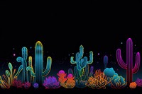 Cactuses border outdoors purple nature. AI generated Image by rawpixel.