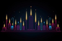 Candles border neon lighting line. AI generated Image by rawpixel.