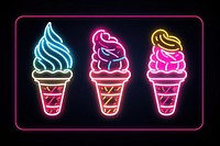 Icecreams border neon dessert food. AI generated Image by rawpixel.