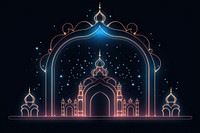 Ramadan border architecture building line. AI generated Image by rawpixel.