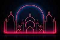 Ramadan border neon light line. AI generated Image by rawpixel.
